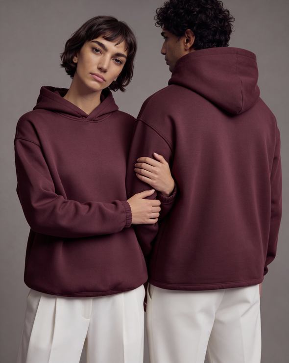 Unisex 420 GSM Winter Hoodie – Blush Smoked Plum