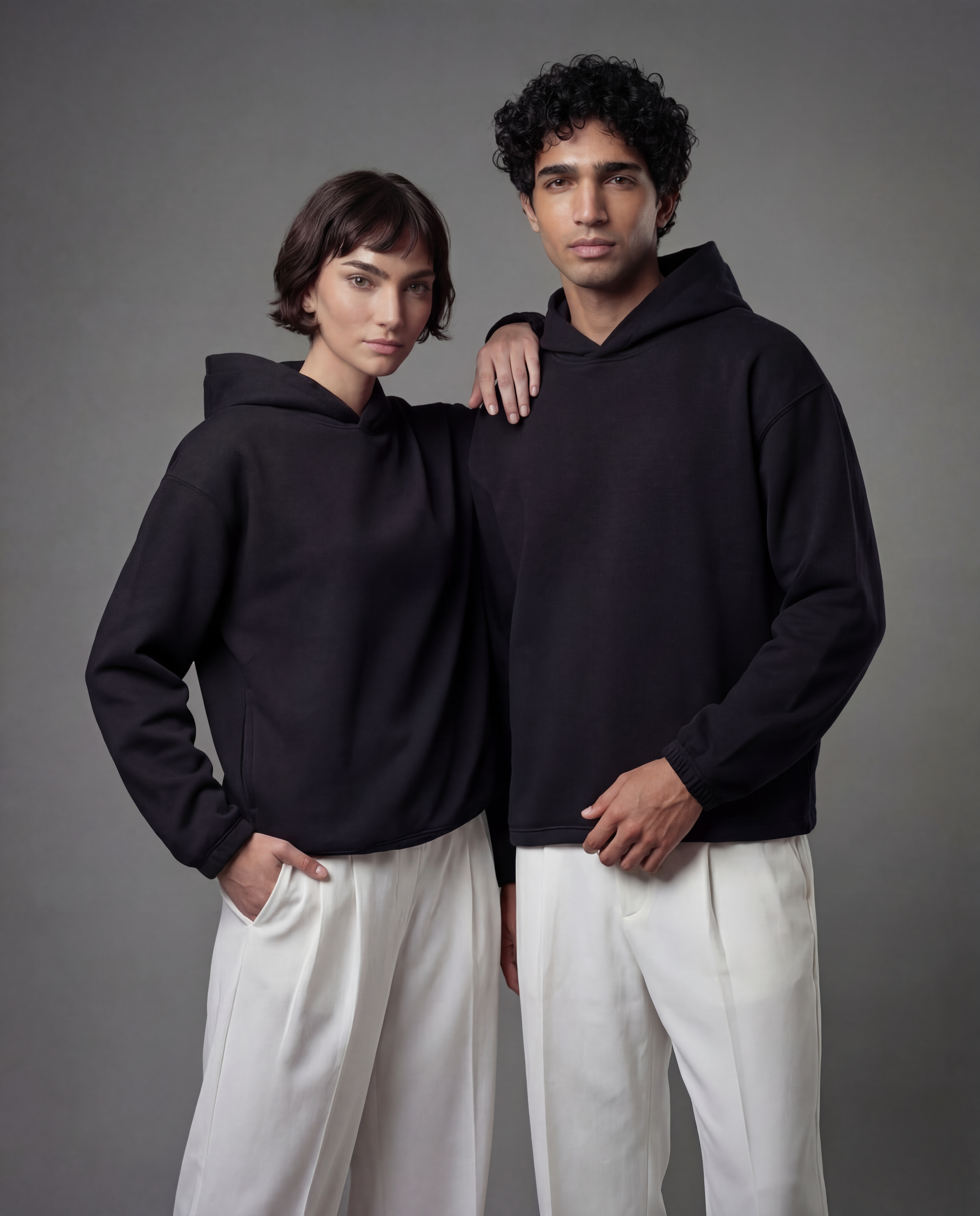 Unisex 420 GSM Winter Hoodie – Noir Core Black