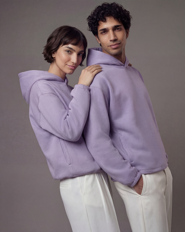 Unisex 420 GSM Winter Hoodie – Calm Lavender Slate