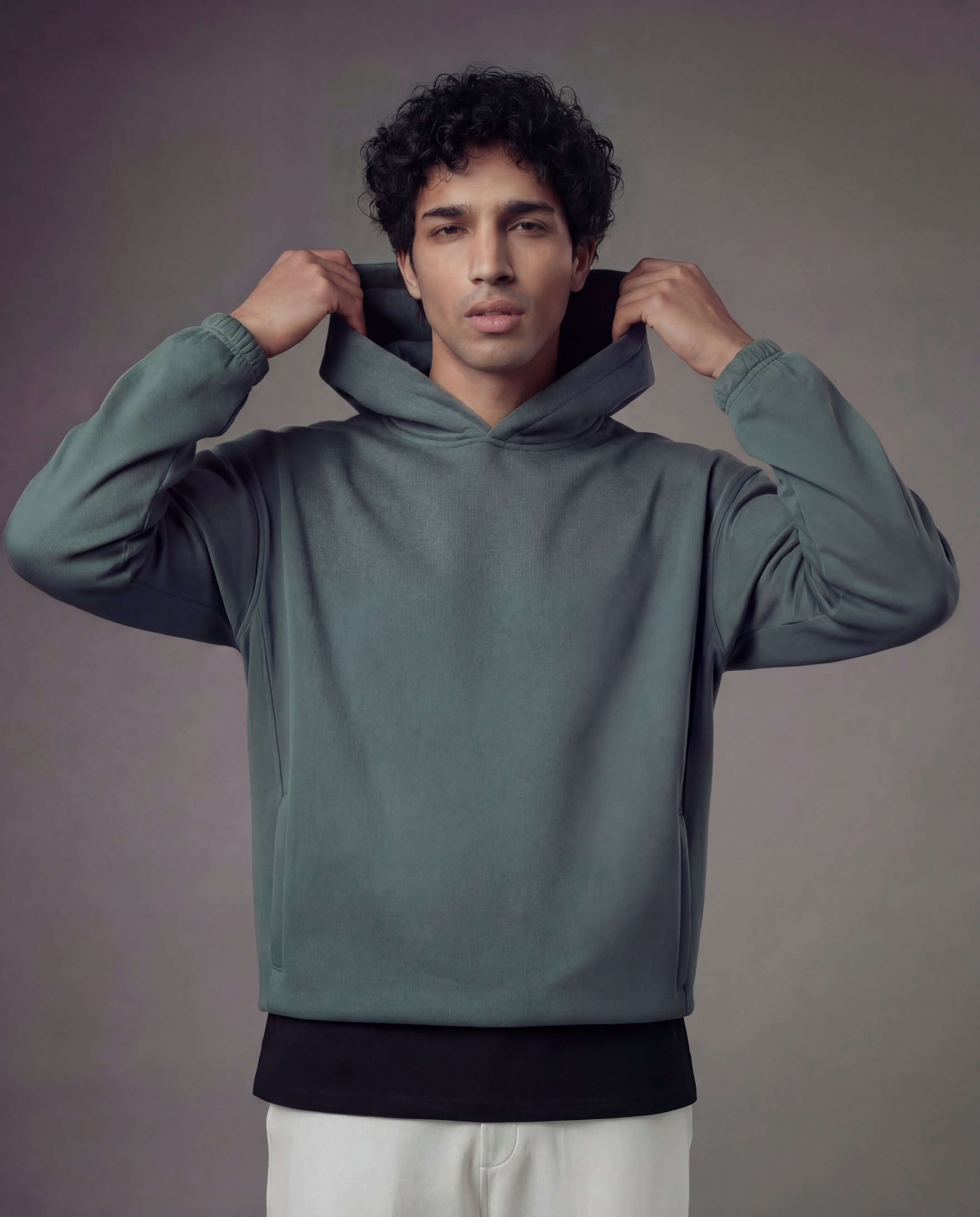 Unisex 420 GSM Winter Hoodie – Dusk Forest