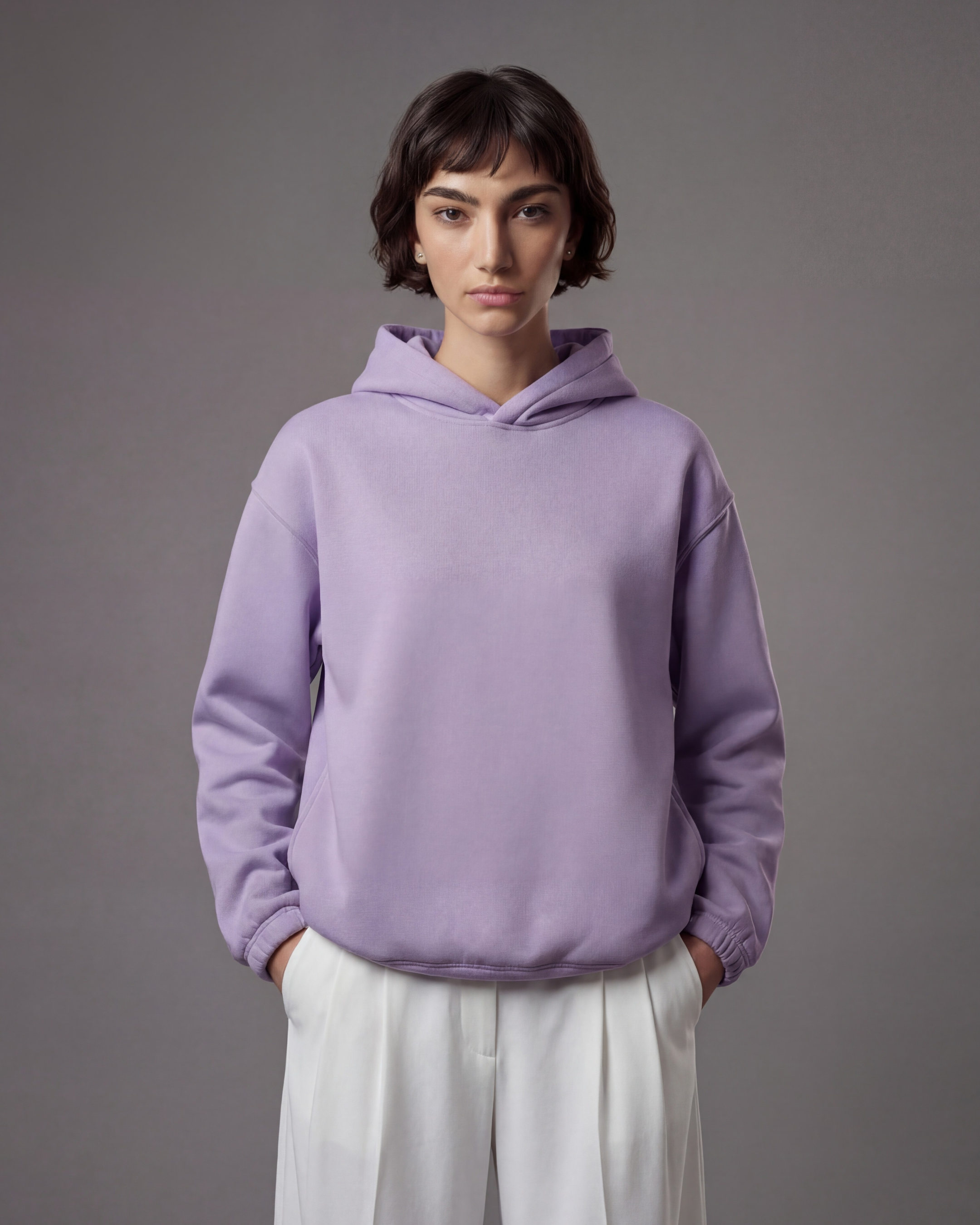 Unisex 420 GSM Winter Hoodie – Calm Lavender Slate