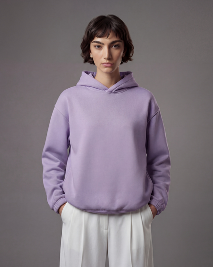 Unisex 420 GSM Winter Hoodie – Calm Lavender Slate