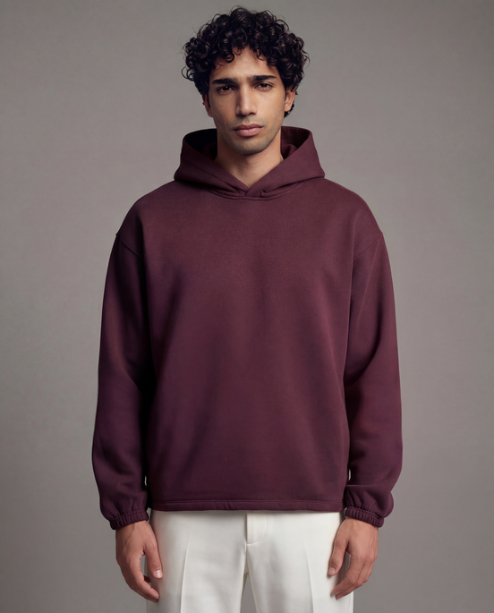 Unisex 420 GSM Winter Hoodie – Blush Smoked Plum