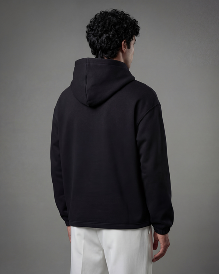 Unisex 420 GSM Winter Hoodie – Noir Core Black