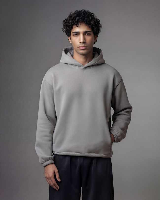 Unisex 420 GSM Winter Hoodie – Slate Steel Gray