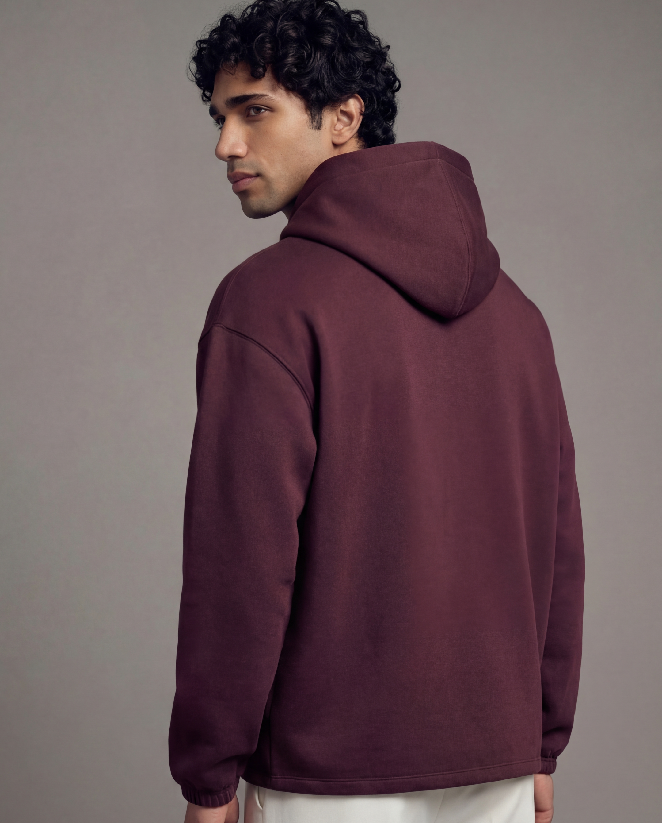 Unisex 420 GSM Winter Hoodie – Blush Smoked Plum