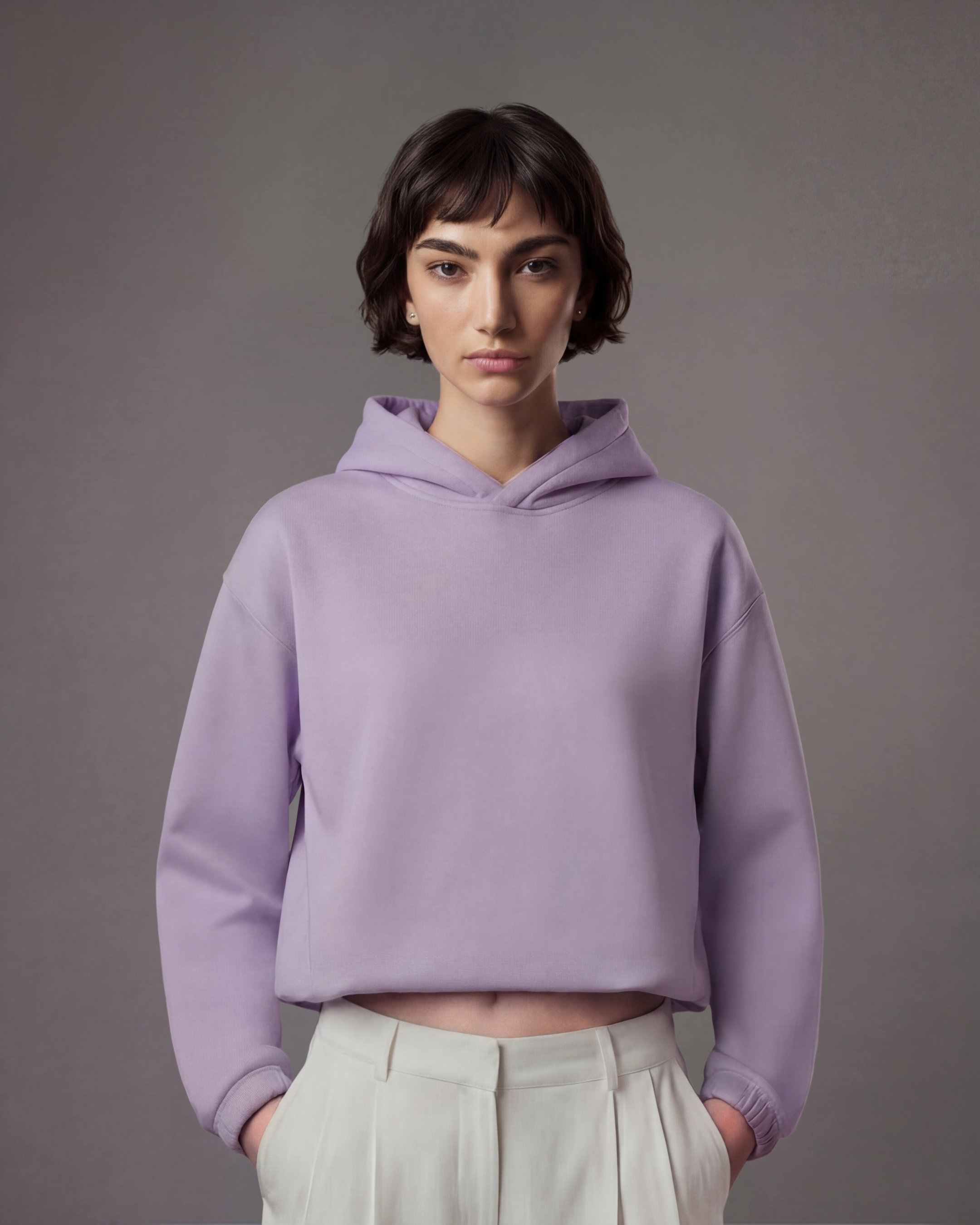 Unisex 420 GSM Winter Hoodie – Calm Lavender Slate