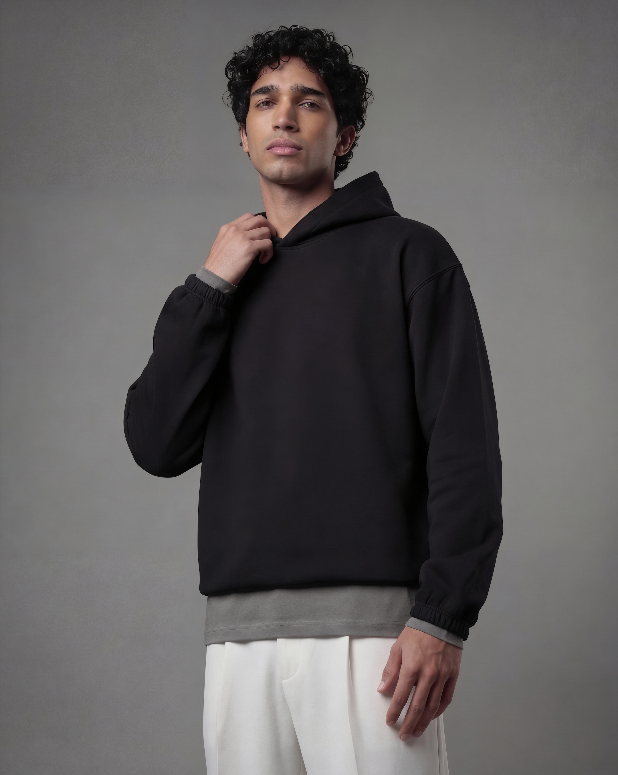 Unisex 420 GSM Winter Hoodie – Noir Core Black