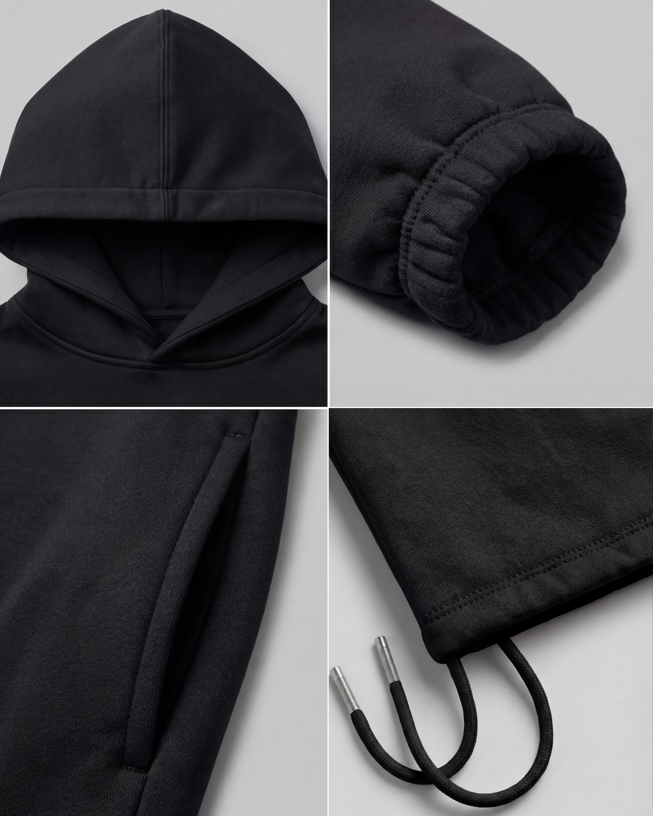 Unisex 420 GSM Winter Hoodie – Noir Core Black